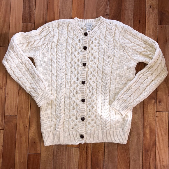 L.L. Bean Sweaters - LL Bean Cable Aran knit cardigan xl